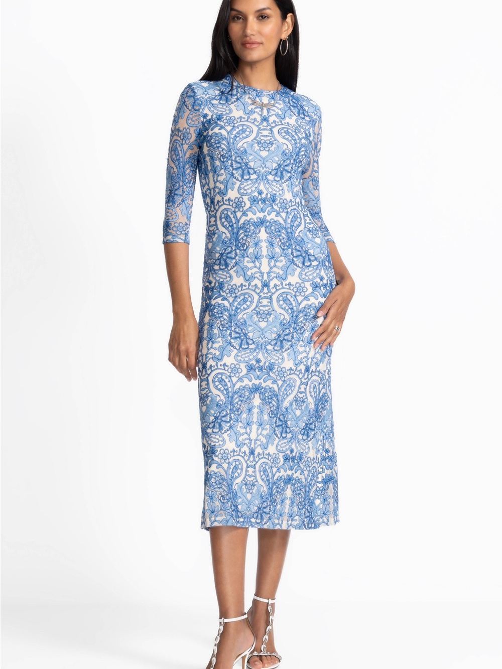 Johnny Was Blue Paisley-Print Sheath Dress - Women NWT